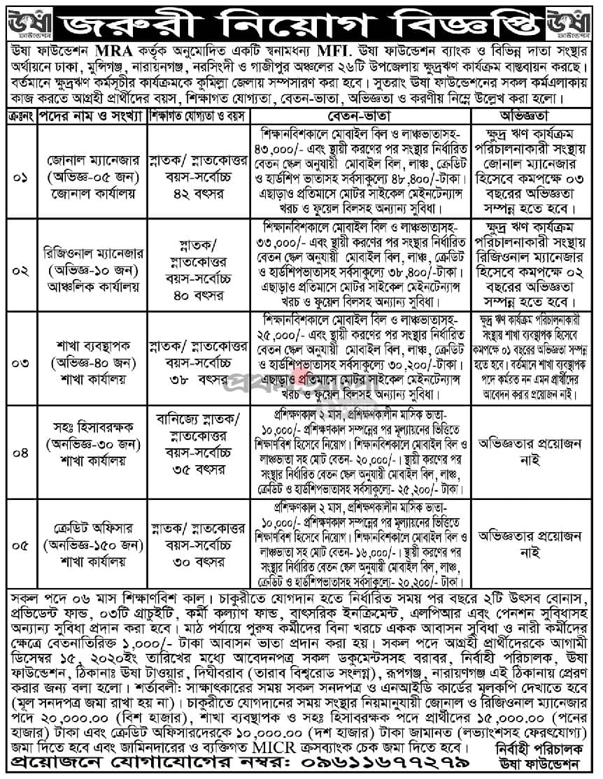 Job in NGO in Usha Foundation